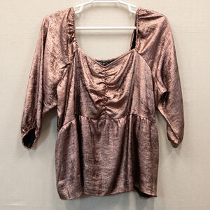 Lane Bryant rose metallic peplum top-20